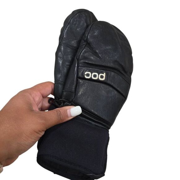 POC Palm X Mitten Gloves Men's Small Black Leather Hook & Loop Warm Waterproof - Picture 4 of 6
